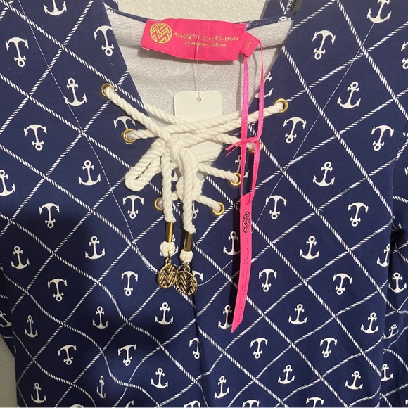 New Margaret Joseph’s Cotton Fleece Nautical coverup, dress, tunic top - Picture 6 of 7